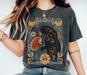 Retro Brave Merida Princess And Elinor Queen Bear Floral Shirt, Brave Shirt, Merida Shirt, Family Holiday Trip