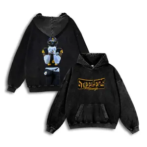 George Pickens #14 Steelers Casual Washed Hoodie | Pickens Playmaker WR Gear, Steeler Nation Identity, Faded Wash Spectacular Grab Essential