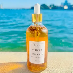 Solura Skincare Soothing Calendula Body and Scalp Oil - 3.5 fl oz Botanical Formula for Gentle Care