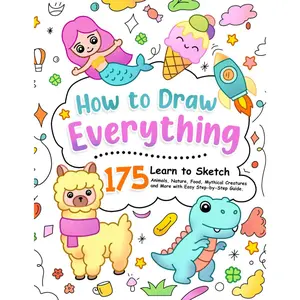 How to Draw Everything: Learn to Sketch 175 Animals, Nature, Food, Mythical Creatures and More with Easy Step-by-Step Guide. (How To Draw Step-by-Step for Kids) Paperback – April 5, 2023