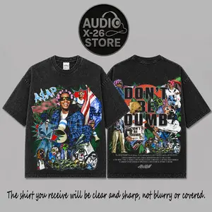 Don't Be Dumb -ASAP Graphic High-Quality Acid Washed 100% Cotton T-Shirt, Asap Mob Fan Graphic Tee, Don't Be Dumb Album Merch Streetwear Graphic Shirt, Gift for Hip-hop Fans