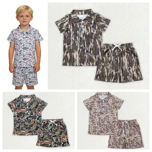 Summer Boys' Camo Outfit: Polo Top + Shorts – Stylish, Soft & Super Comfortable! Perfect for Playdays & Outings