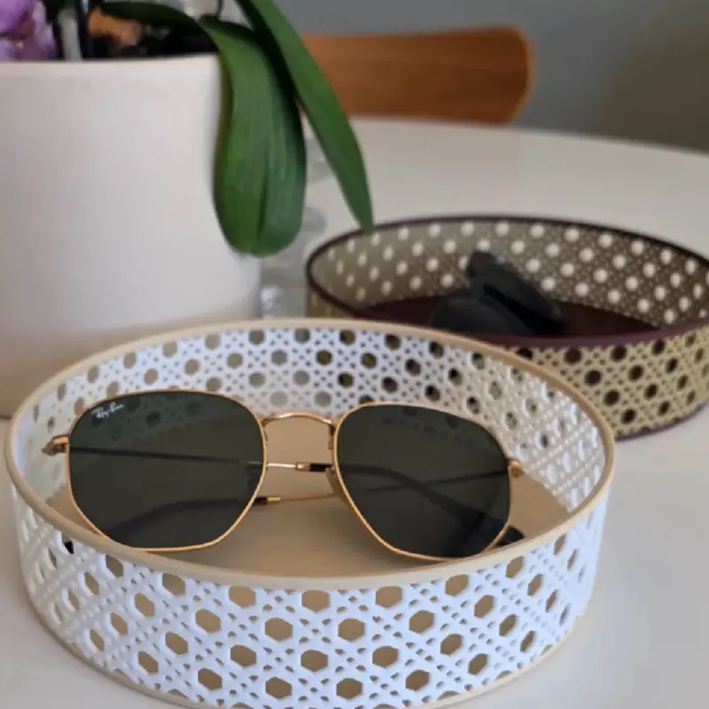Rattan-Style Decorative Catchall Tray