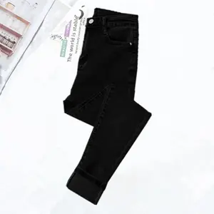 Women's High-Waisted Fleece-Lined Winter Skinny Jeans Slimming Thickened Long Pants Tight Elastic Pencil Pants Womenswear Bottom