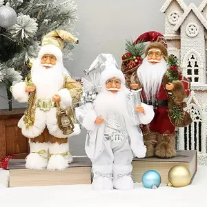 Christmas Santa Claus Figurine, 12 Inch Mixed Color Holiday Decoration, Perfect for Christmas Party Gifts