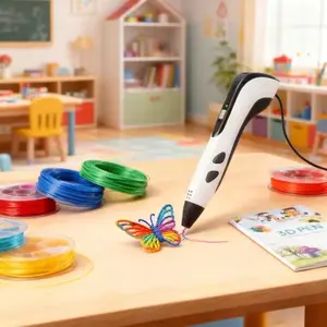 Creative 3D Printing Pen Set, Includes 50m Pla Filament, Gift Box, Finger Sleeves, DIY Art Tool, Ideal for 3D Craft Enthusiasts