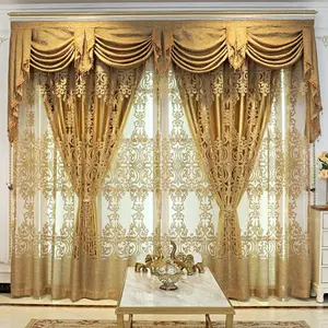Vintage Pattern Curtain Set, 3counts/set Tiered Curtain Set, Including 2 Blackout Curtain & 1 Curtain Tieback, Heavy Curtain, Decorative Curtain Set for Living Room, Home Decoration Curtain