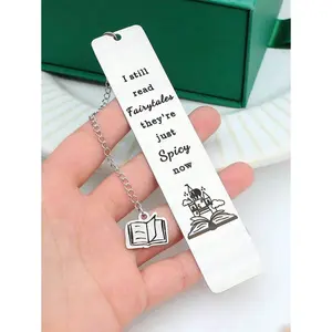1pc Humorous Statement All-Metal Bookmark - Perfect Little Gift, A Stainless Steel Laser-Cut Bookmark Suitable As A Personalized Birthday Or Festive Gift For Students And Book Lovers.Back To School