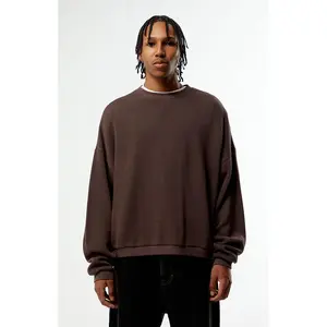 Pacsun Men's Brown Dropped Shoulder Sweater