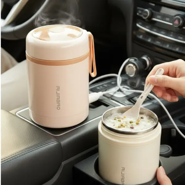 304 Stainless Steel Electric Heating Cup, Plug-in Constant Temperature Mug for Office and Car, Portable Heated Tumbler for Hot Drinks