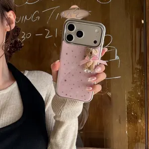 Bow Bear Case for Apple iPhone 17 Pro Max, Creative Fashion Starry Phone Cover, Stylish Protective Case for iPhone 16 15 14 Pro Max