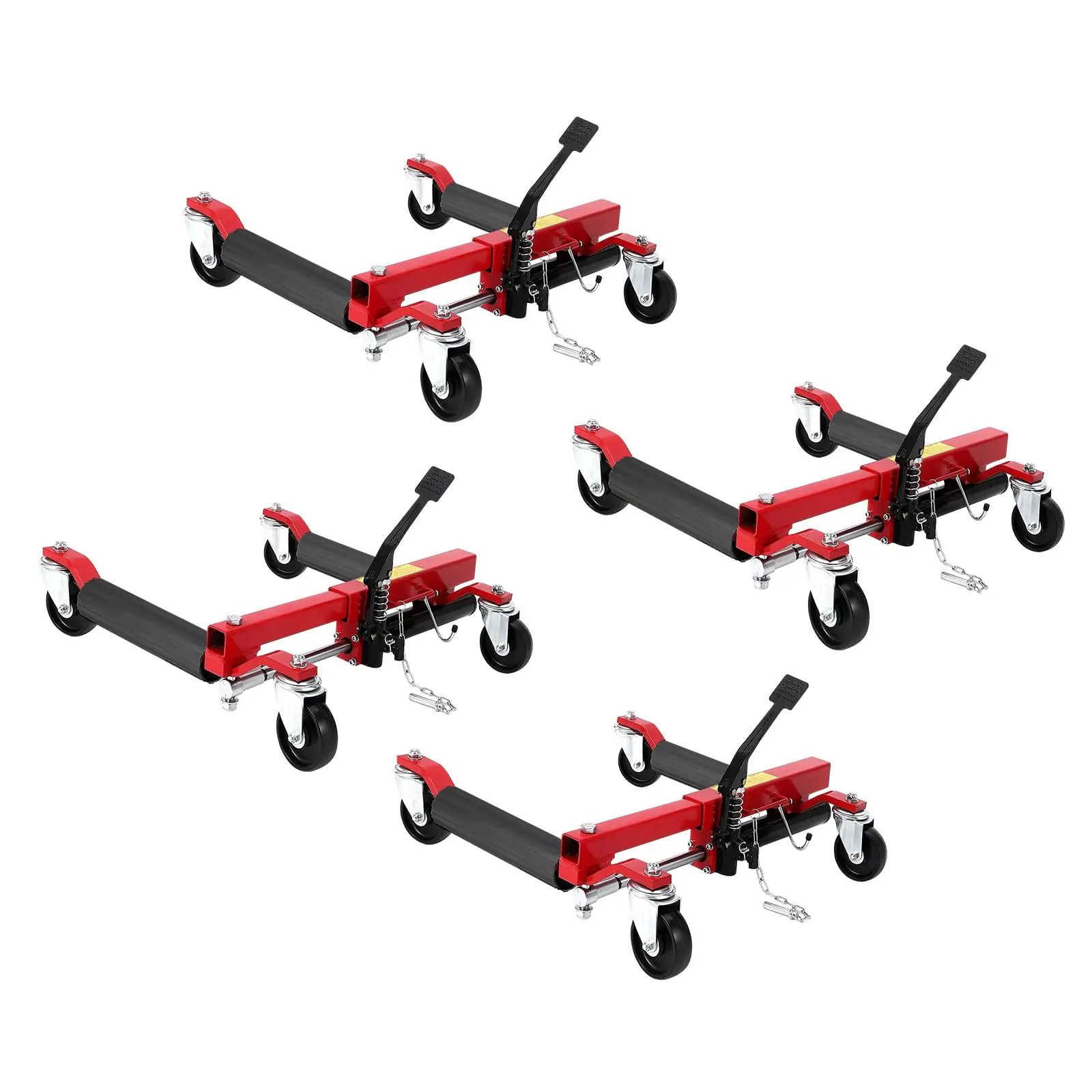 Car Wheel Dolly Jack Set, 6000LBS Capacity Wheel Dolly with Hydraulic Tire Jack & Twin Rollers, Heavy Duty Rollers with Foot Pedal for Tire Auto Repair Moving - Set of 4
