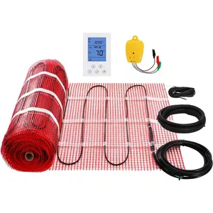 Father's Day Gift VEVOR Floor Heating Mat,100Sq.ft. 14 ℉ -113 ℉   Electric Radiant Floor Heated Warm System with Digital Floor Sensing Thermostat, 110-120V Includes Installation Monitor, Adhesive Back for Easy Installation
