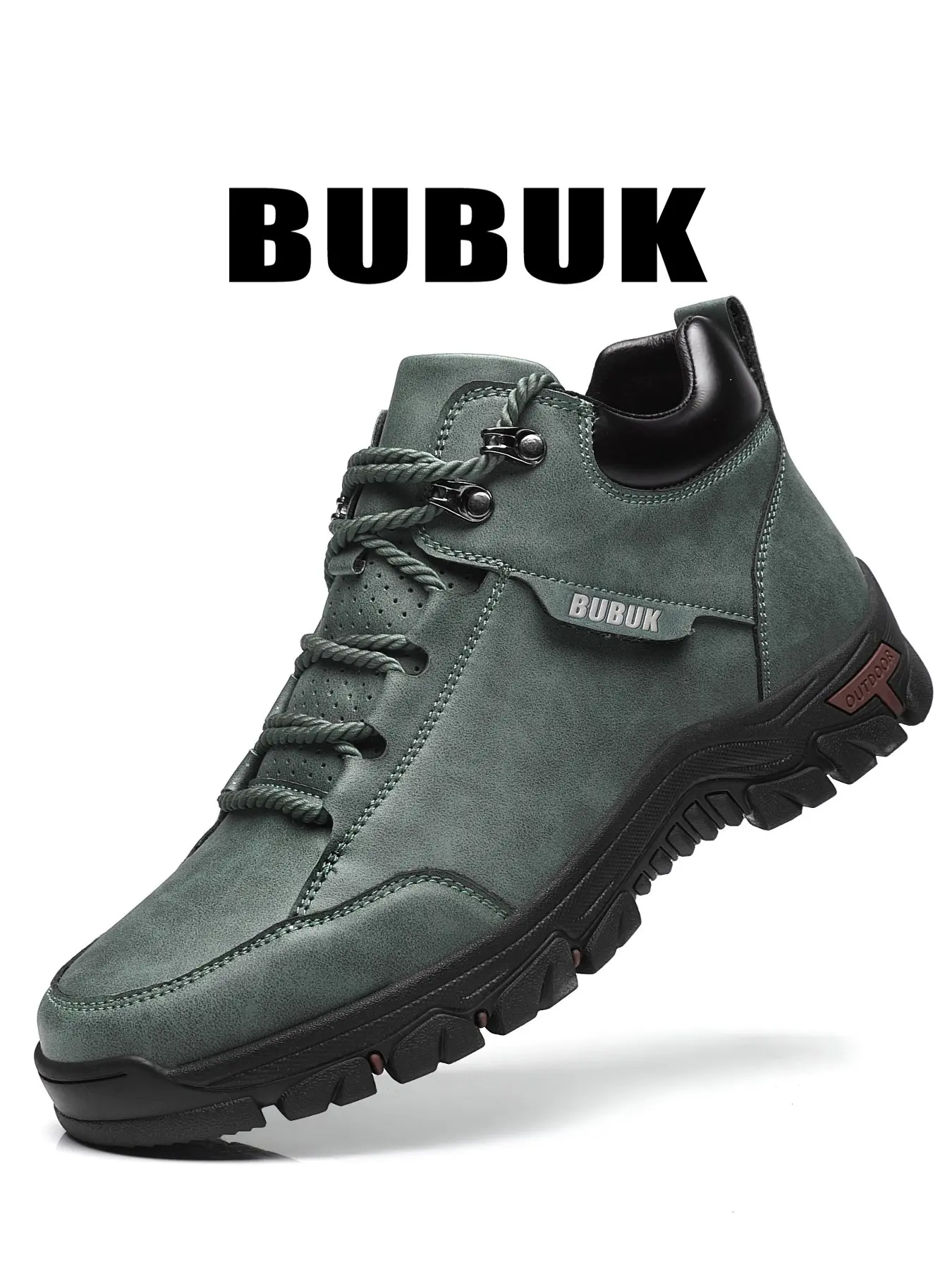 BUBUK Men's Mid-High Boot Casual Ankle Boots Lightweight Versatile Outdoor Hiking Trekking Shoes, Stylish Motorcycle Short Boots for All Seasons, Hiking Style Shoes