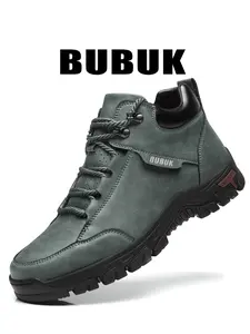 BUBUK Men's Mid-High Boot Casual Ankle Boots Lightweight Versatile Outdoor Hiking Trekking Shoes, Stylish Motorcycle Short Boots for All Seasons