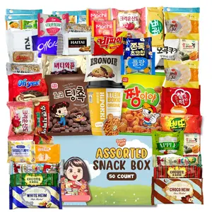 Yum Korean Snack Box Variety Pack Gift Bundle 32 Count - International Snack Care Package Sampler with Ramen Drinks Cookies Chips Crackers & Coffee Mix for Kids Students Adults
