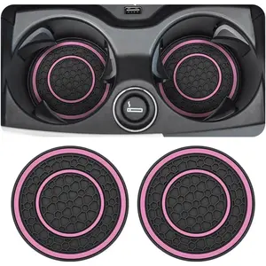 2 Pack  Coasters for Cup Holder, 2.75 Inch No-Slip Anti Dust Insert Coaster, Universal Auto  Coasters Silicon Insulation Cup Mats for Woman Man, Suit for  Interior ()
