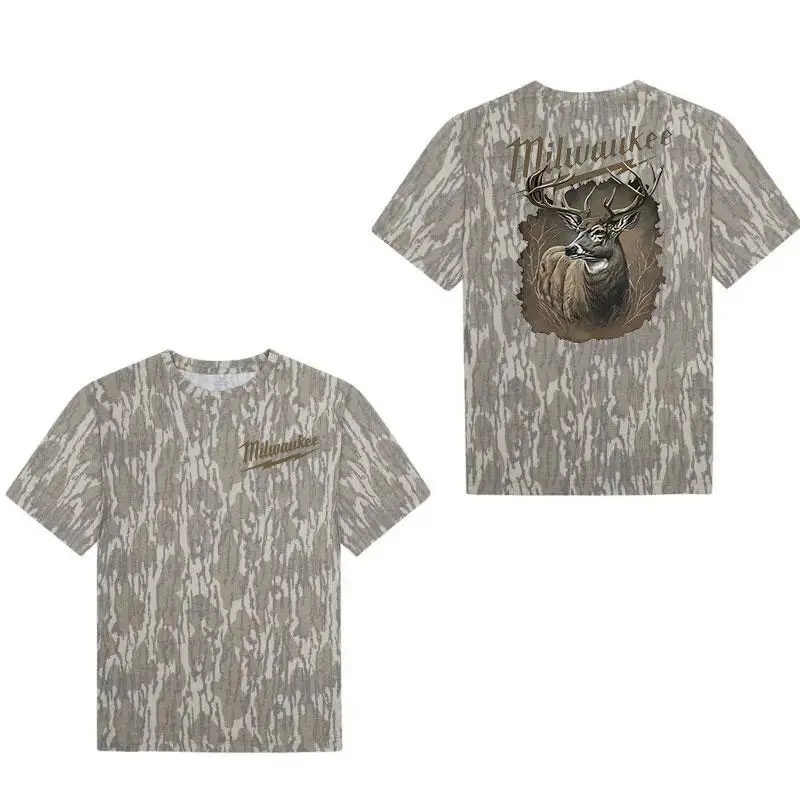 Milwaukee Deer Camo Collection Tee Bottomland Outdoor Hunting Shirt