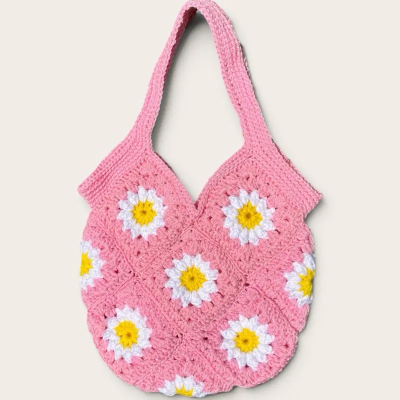 Pink Daisy Tote Bag