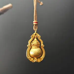 Spinning Gourd Pendant Sand Gold Material Shines Life Gathers Fortune Protects Peace Daoist Master Tong Youzi Consecrated Lucky Charm for Luck & Protection