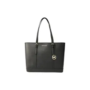 Michael Kors Jet Set Travel Large Logo Tote Bag in Black Leather for Women