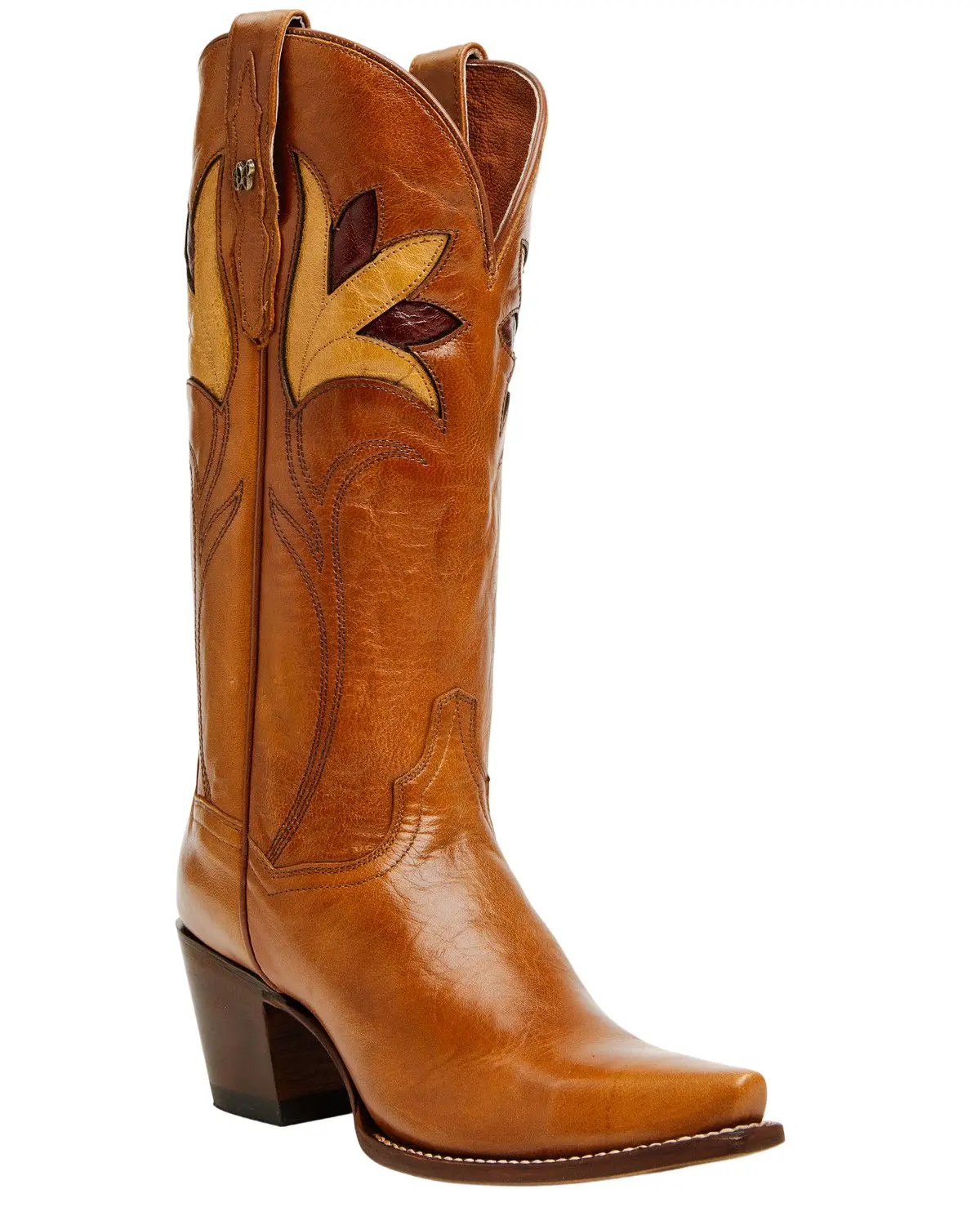 Dan Post Women's Women'S Marsala Whiskey Inlay Tall Western Boot Snip Toe - Dp7174