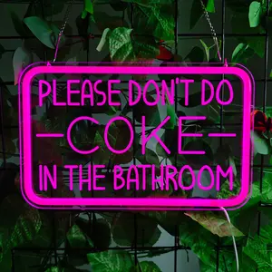 Adjustable Brightness USB Powered LED Neon Sign, LED Neon Lights, Humorous Bathroom Wall Decor, Party Lighting, Bedroom Office Decoration