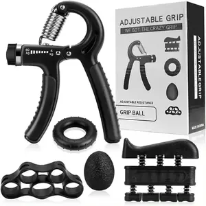 5PCS Grip Strength Trainer Kits, Hand Gripper Strengthener, Forearm Strengthener, Forearm Exerciser, Finger Exerciser, Wrist Strengthener, Stress Relief Ball, Grip Ring