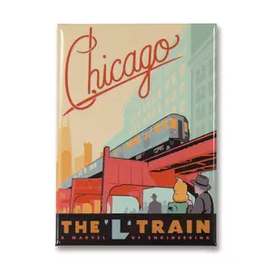The Chicago L Train - Magnet, Postcard, Sticker, List Pad Marvel Of Engineering - TC