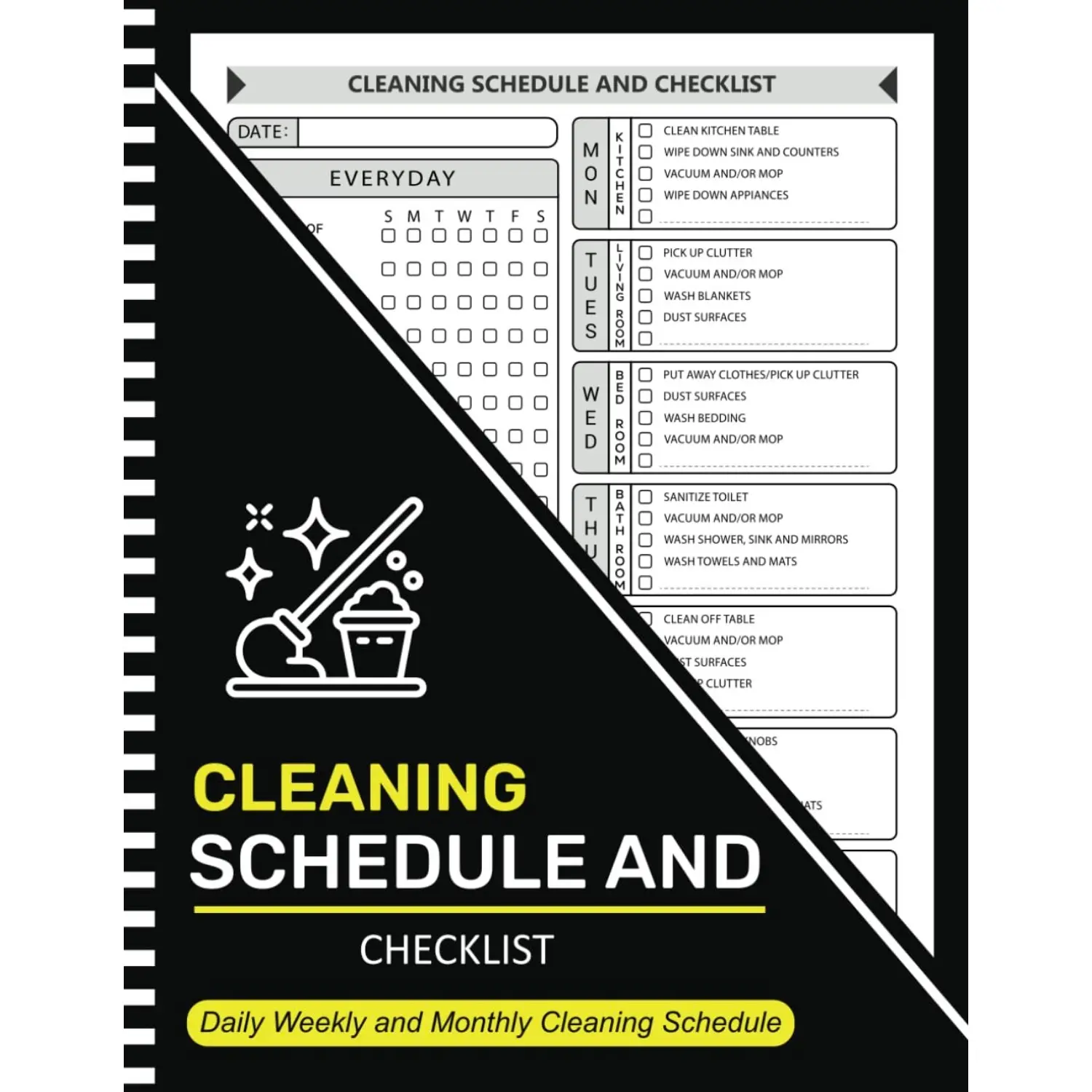 Housekeeping Planner & Organizer - 8.5x11 in Office Stationery, Includes Daily Cleaning Tasks Checklist, Weekly Schedule & Monthly Cleaning Tasks Tracker for Adults
