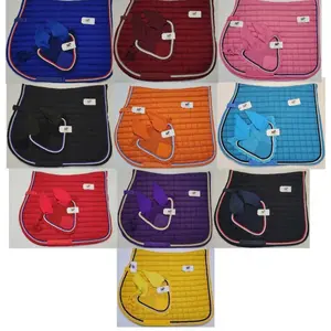 Horse All Purpose English Saddle Pad with Matching Fly Bonnet Ear Net Fly Veil Mask