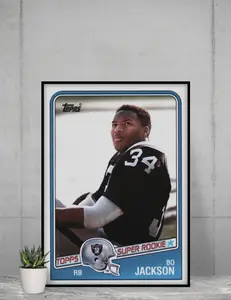 Topps 1986 Super Rookie Bo Jackson 12x17 Poster L.A Raiders