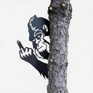 Bigfoot Metal Sign Art Decorations,Peek-a-boo Bigfoot Sign Corner Tree Garden Fence Farmhouse Outdoor Home Decor Humorous Decor Funny Decorations