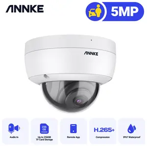 ANNKE 3K Outdoor PoE Dome Security IP Camera, EXIR 2.0 Night Vision, Built-in Microphone, SD Card Slot, IP67 Waterproof, RTSP Supported, Works with Alexa, C500 Model