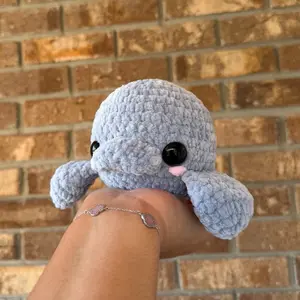 Handmade manatee crochet plushie
