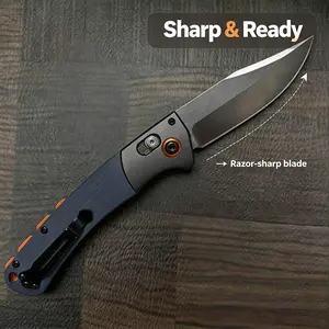 15080 Steel-Blade Folding Pocket Knife - Ergonomic, Durable EDC Tool for Camping Hiking, Household Use, Ideal Men's Holiday Gift handle