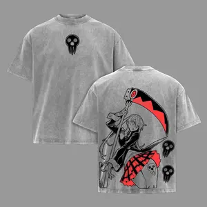 Maka Albarn Soul Eater Anime Vintage Washed Oversized Heavyweight Cotton Graphic T-Shirt hoodie & Sweater  Double Print Streetwear Unisex Tee