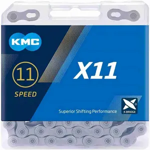 KMC X11  NP/BK 11 Speed Bicycle Chain - 1/2 x 11/128 inch, 118 Links