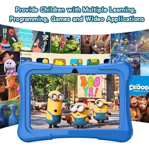 7 Inch Kids Android Educational Tablet with Dual Camera, Parental Control Learning Tablet with Protective Case, Perfect Early Education Toy & Birthday Gift for Children