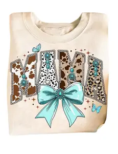 MAMA WESTERN TURQUOISE VARSITY T-Shirt UNSEX