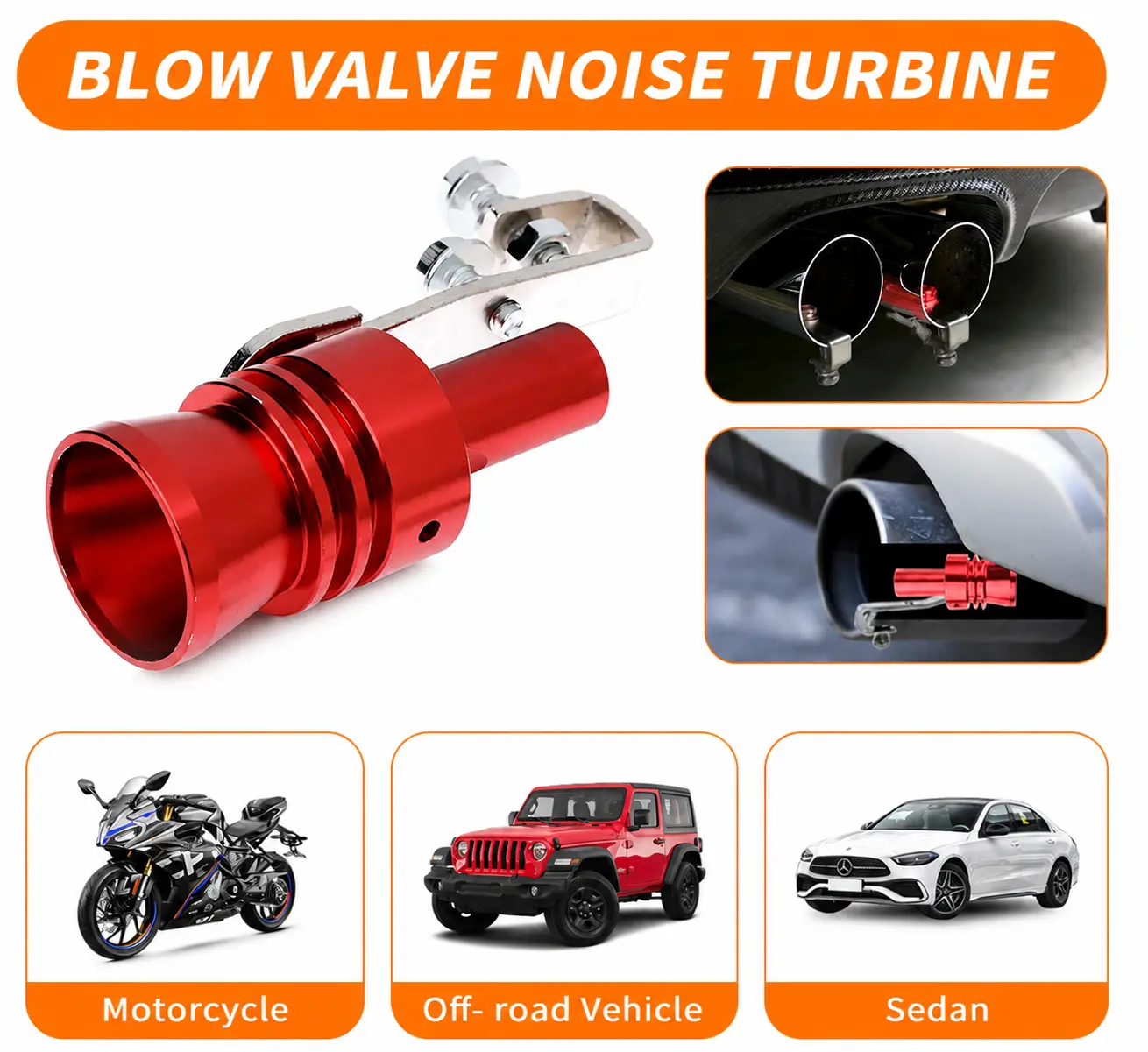【DealsForYou】Turbo Whistle Muffler Roar - Universal Aluminum Turbo Sound Enhancer Whistle, Tailpipe Turbo Noisemaker & Sound Simulator, Fit Car Truck SUV Motorcycle Dirt Bike Scooter Auto Mod Decor