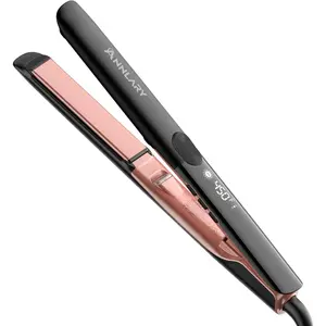 Hair Straightener 1 Inch Flat Iron and Curler 2 in 1 Titanium Ceramic Ionic Dual Voltage Straightener with Heat-Resistant Silicone, for Less Frizz, Shinier & Smoother