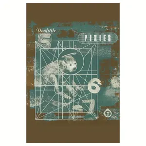 2D Flat, 2D Flat 1pc 30.48x45.72 cm Pixies Doolittle "Monkey Gone to Heaven" Frameless Canvas Art Poster - Vintage Rock Monkey Illustration, Geometric Design, Perfect for Bedroom, Living Room, or Hallway Wall Decor, Hallway Artwork |   Vintage Rock