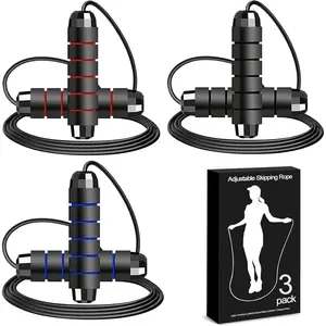 Jump Rope,Adjustable Skipping Rope with Soft Foam Handles, Tangle-Free Rapid Speed Jumping Rope with Ball Bearings for Women, Men, and Kids Aerobic Exercise