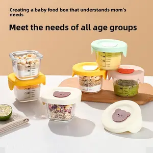 Langkes Premium Baby Food Container Set High Borosilicate Glass Microwave Safe Reusable Infant Meal Prep Bowls with Lids for Steaming Storage and Travel