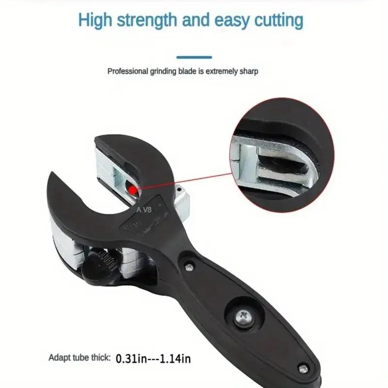 Ratchet-type One-hand Pipe Cutter Tool, Quick Fast Cutting for 5/16" to 1-1/8" Inch Stainless Steel Copper Aluminum Plastic Pipes, Home Improvement, Plumbing, HVAC, Construction Work