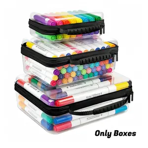 Clear Hard Shell Zipper Storage Box Set, 1/2/3 Counts/Set Large Capacity, Portable Storage Organizer, Home Organizer Storage, for Skincare, Makeup Clothes, Multiple colors available