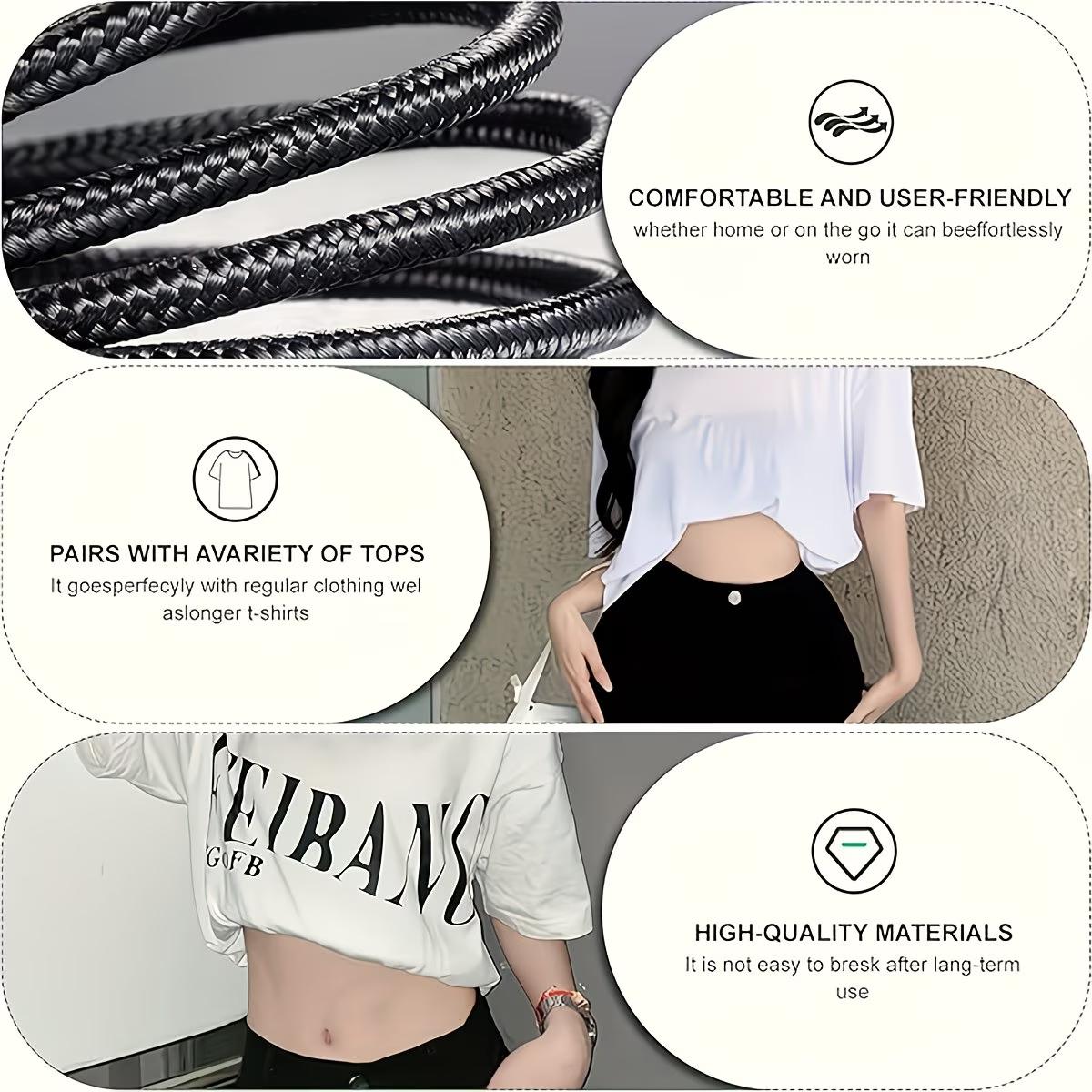 2 Pack Shirt Tuck Band Women, Adjustable Tool for Sweater and Shirts Belly Leaking Elastic Crop Bands to Change The Style of Your Tops Shirt Stays Belt for Women