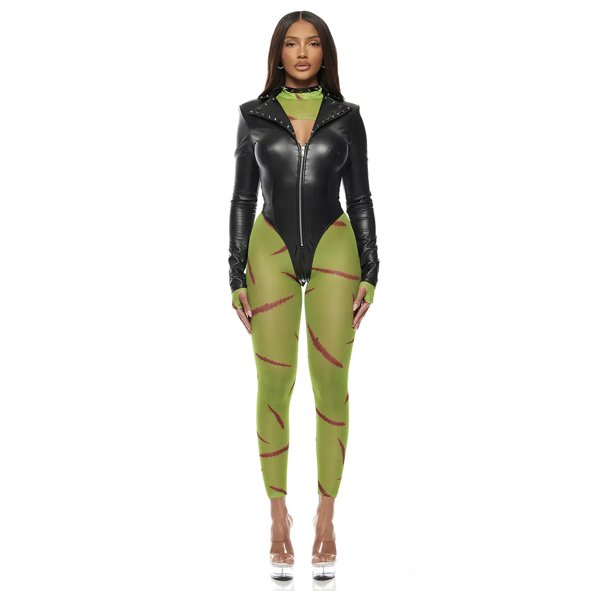 Forplay Women's Halloween Frankenfine 4-Piece Women's Monster Costume