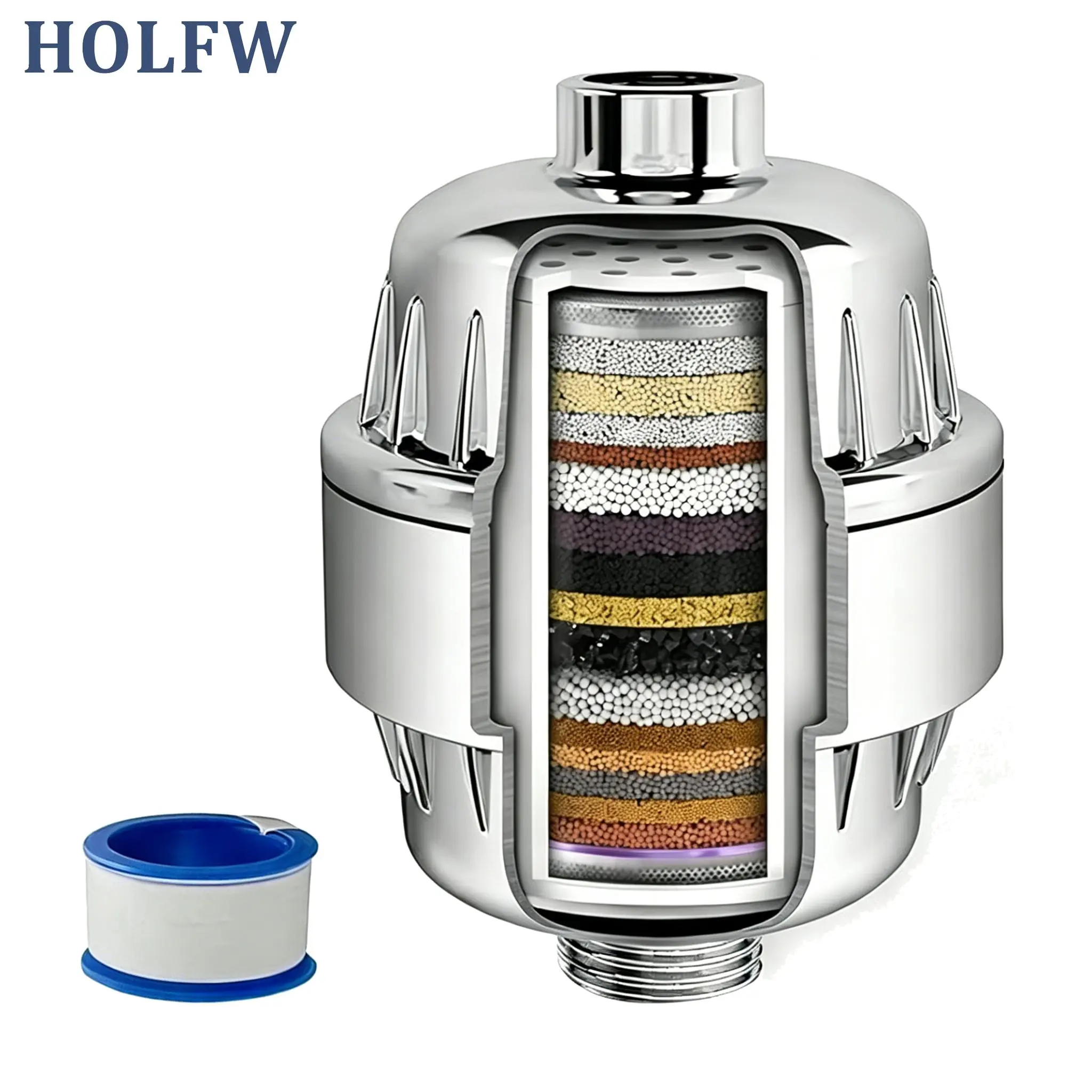 15-Stage Shower Filter, Easy Install filtro universal, Universal Multi-layer Water Softener, Filters Sediment & Water Impurities, Removes Chlorine Fluoride Relieves Dry Itchy Skin Scalp Issues Eczema, Shower System, Chlorine Filtering Showerheads & Handhe